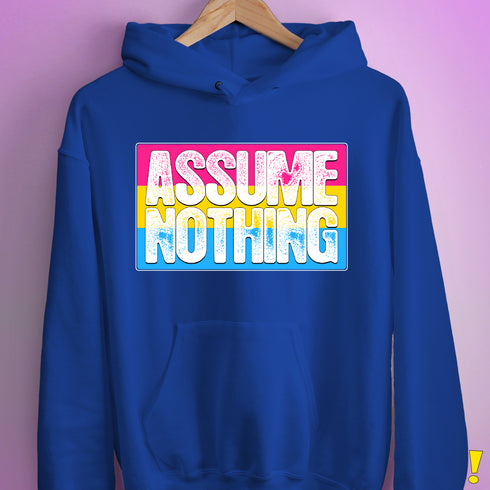 Assume Nothing Pansexual Pride Flag Hoodie - Royal Blue